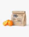 Kraft Bag with Oranges Mockup