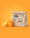 Kraft Bag with Oranges Mockup