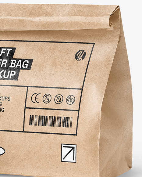 Kraft Bag with Oranges Mockup