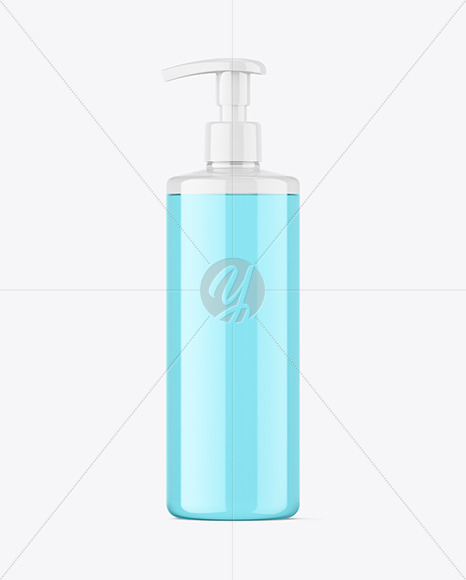 Clear Cosmetic Bottle w\ Pump Mockup