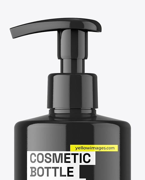 Glossy Cosmetic Bottle w\ Pump Mockup