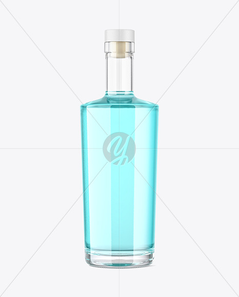 Clear Glass Gin Bottle Mockup