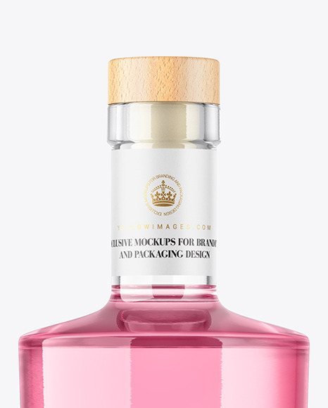 Clear Glass Gin Bottle Mockup