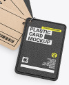 Kraft Cards Stack w/ Leather Tag Mockup