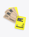 Kraft Cards Stack w/ Plastic Tag Mockup Kraft Cards Stack w/ Plastic Tag Mockup