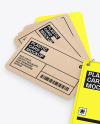 Kraft Cards Stack w/ Plastic Tag Mockup Kraft Cards Stack w/ Plastic Tag Mockup