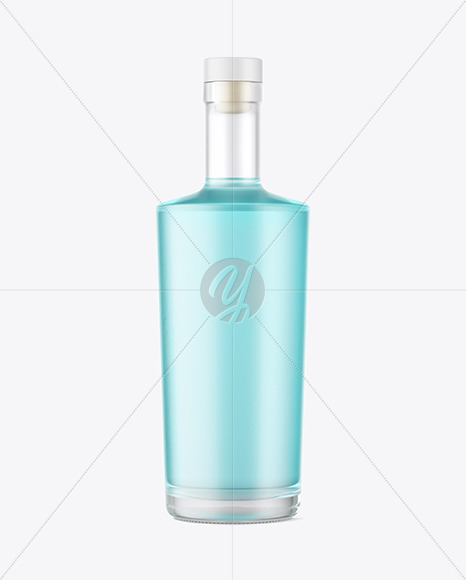 Frosted Glass Gin Bottle Mockup