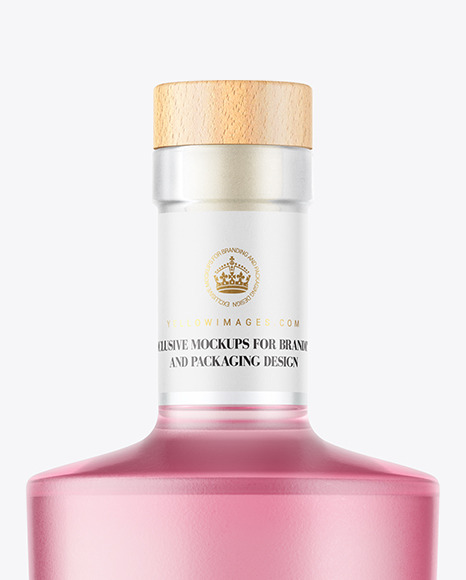 Frosted Glass Gin Bottle Mockup