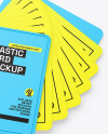 Plastic Cards Stack w/ Plastic Tag Mockup