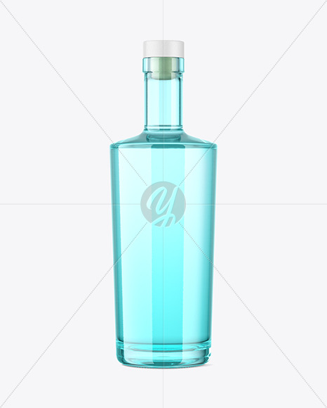 Colored Glass Gin Bottle Mockup