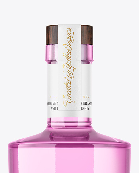 Colored Glass Gin Bottle Mockup