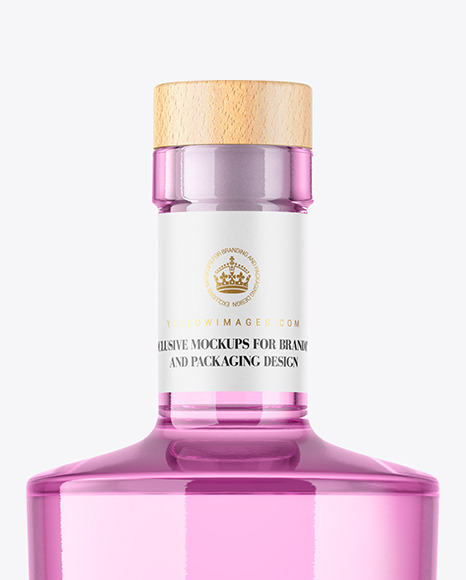 Colored Glass Gin Bottle Mockup