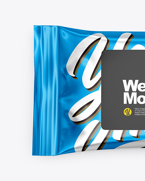 Matte Metallic Wet Wipes Mockup