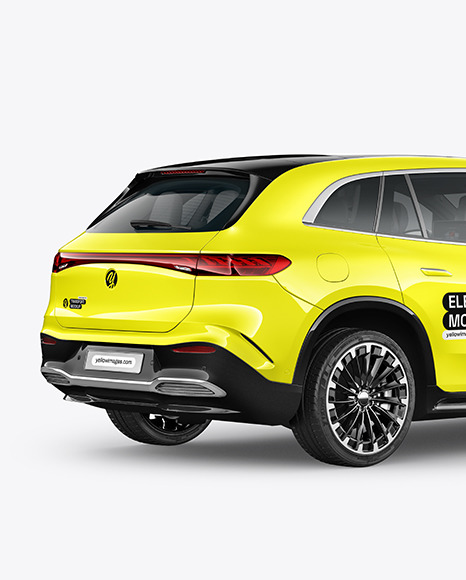 Electric Crossover SUV Mockup - Back Half Side View