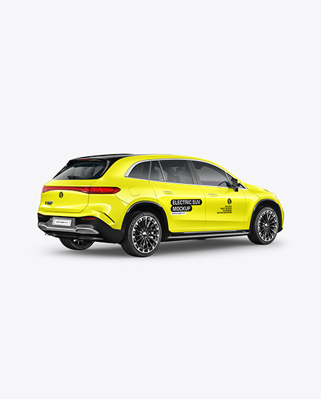 Electric Crossover SUV Mockup - Back Half Side View