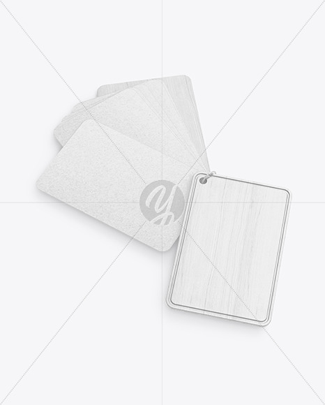 Kraft Cards Stack w/ Wooden Tag Mockup Kraft Cards Stack w/ Wooden Tag Mockup