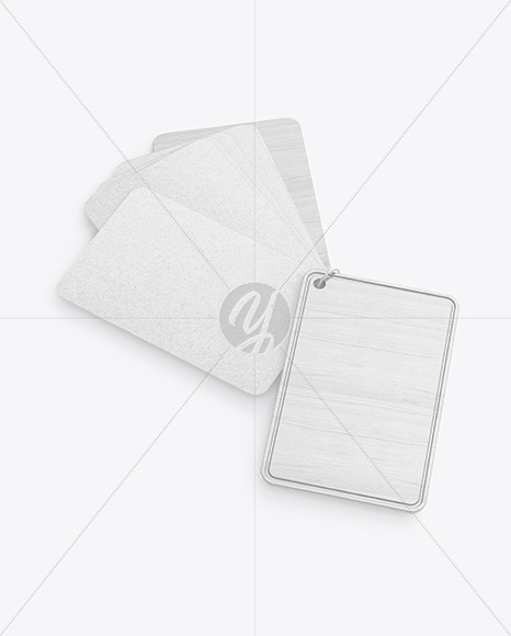 Kraft Cards Stack w/ Wooden Tag Mockup Kraft Cards Stack w/ Wooden Tag Mockup