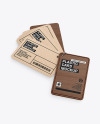 Kraft Cards Stack w/ Wooden Tag Mockup