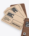 Kraft Cards Stack w/ Wooden Tag Mockup Kraft Cards Stack w/ Wooden Tag Mockup