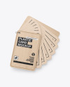 Kraft Cards Stack w/ Wooden Tag Mockup