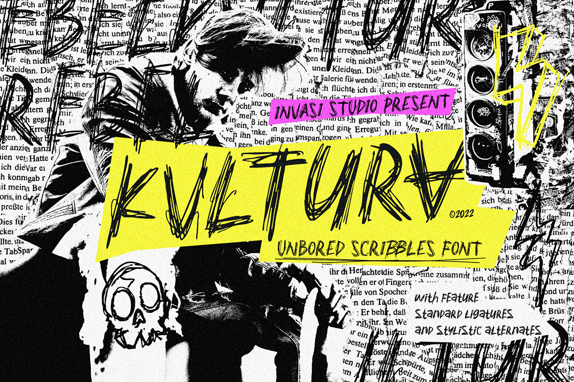 Kvltura - Unbored Scribbles Font Kvltura - Unbored Scribbles Font