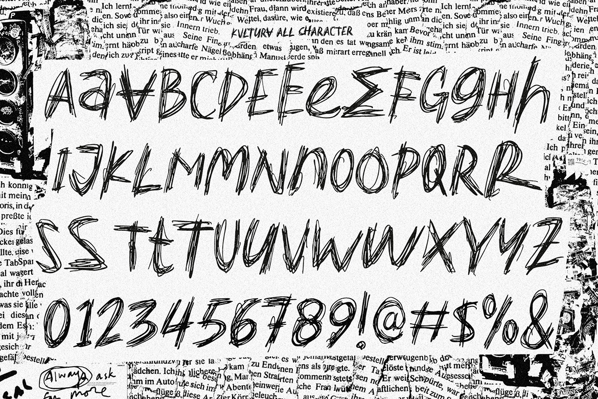 Kvltura - Unbored Scribbles Font Kvltura - Unbored Scribbles Font