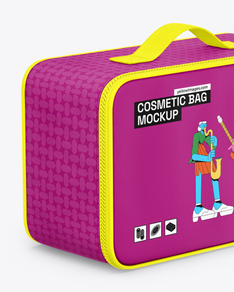 Cosmetic Bag Mockup - Half Side View