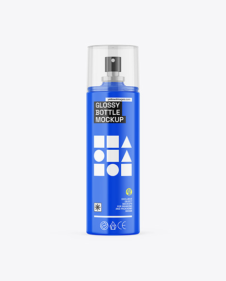 Glossy Spray Bottle Mockup