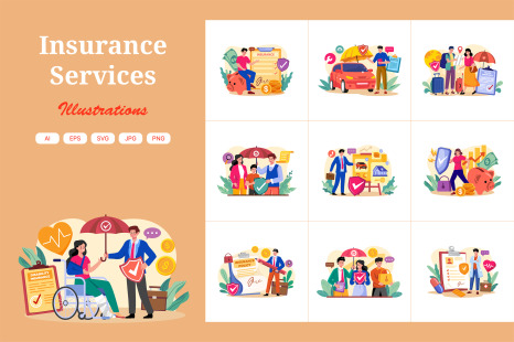 M625_Insurance Services Illustration_Part 01 - Umbrellas