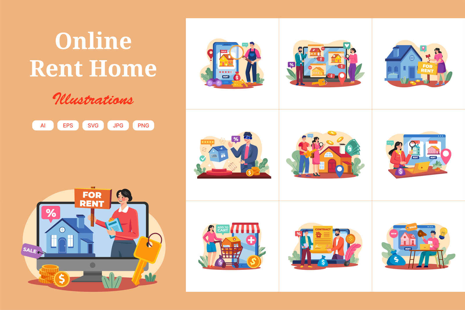 M624_Online Rent Home Illustration_Part 01 M624_Online Rent Home Illustration_Part 01