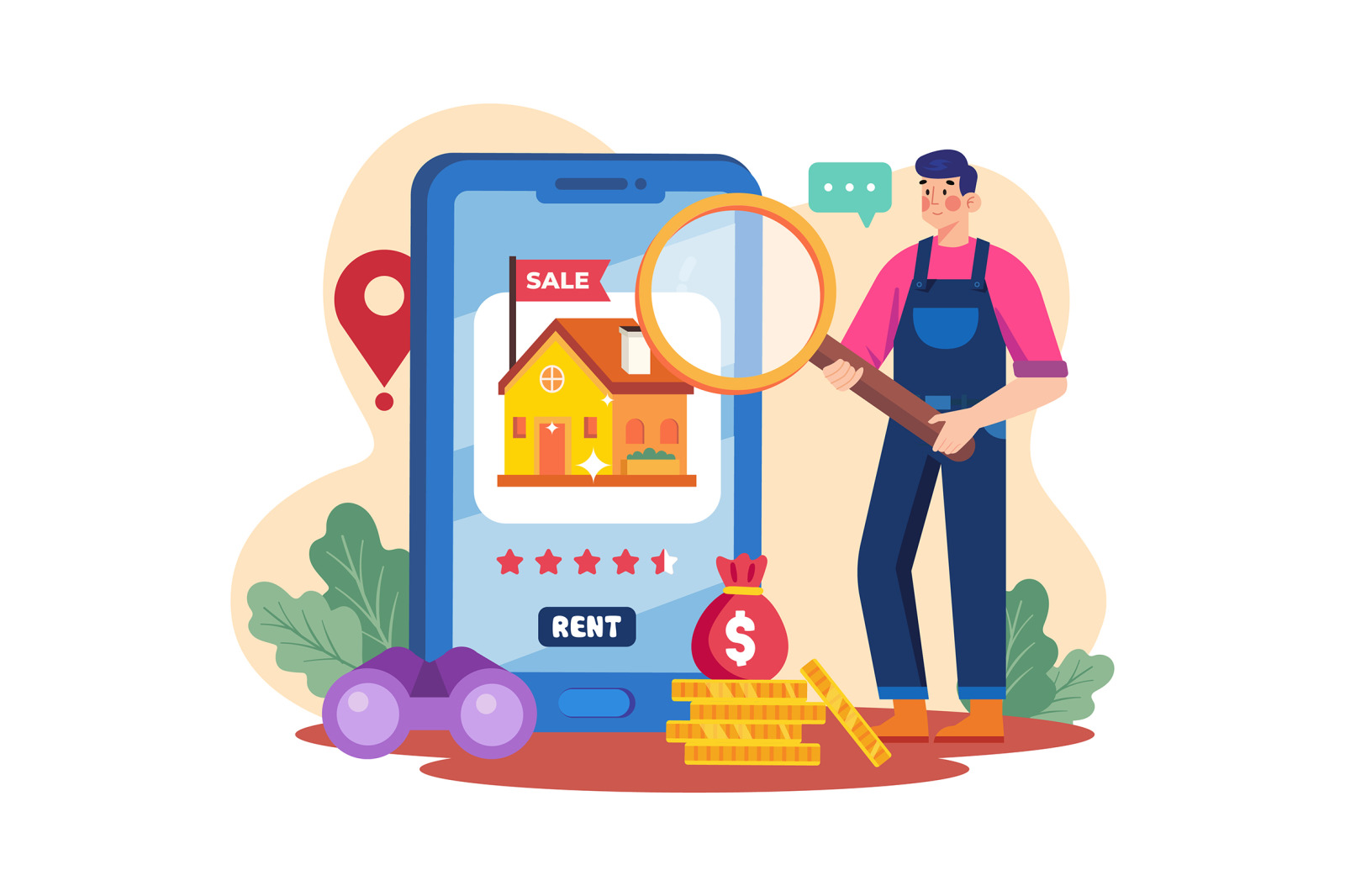 M624_Online Rent Home Illustration_Part 01 M624_Online Rent Home Illustration_Part 01