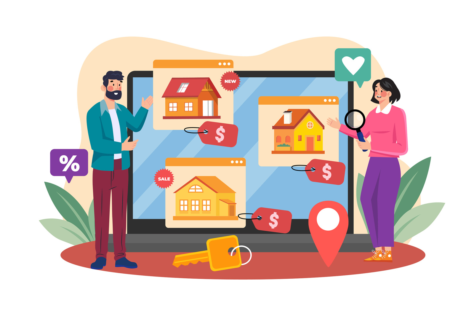 M624_Online Rent Home Illustration_Part 01 M624_Online Rent Home Illustration_Part 01