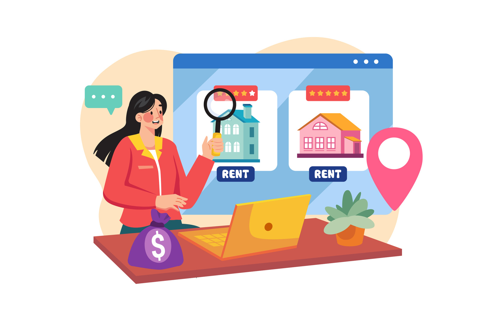 M624_Online Rent Home Illustration_Part 01 M624_Online Rent Home Illustration_Part 01