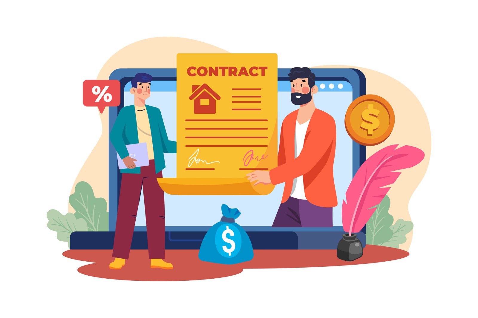 M624_Online Rent Home Illustration_Part 01 M624_Online Rent Home Illustration_Part 01