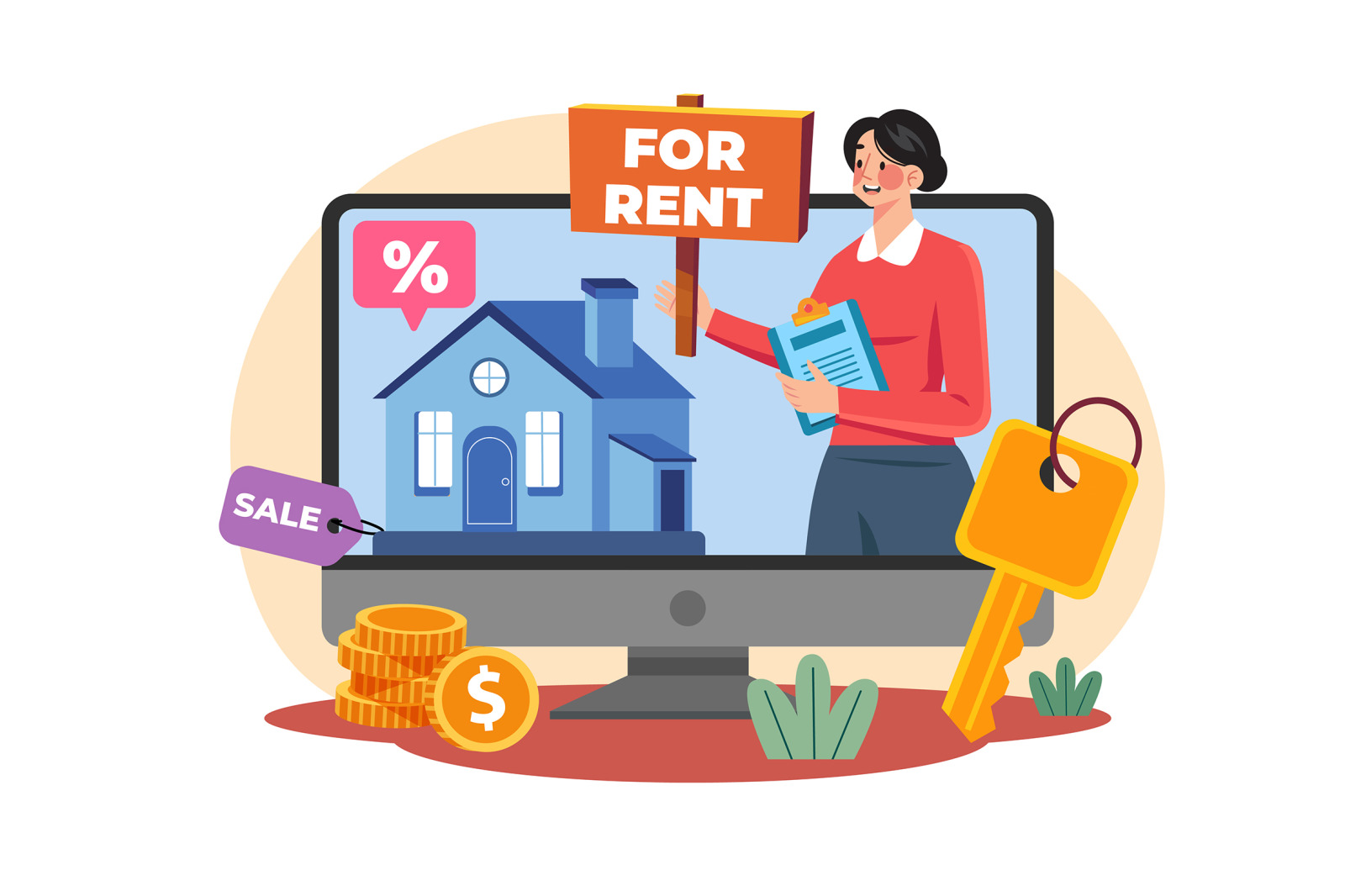 M624_Online Rent Home Illustration_Part 01 M624_Online Rent Home Illustration_Part 01