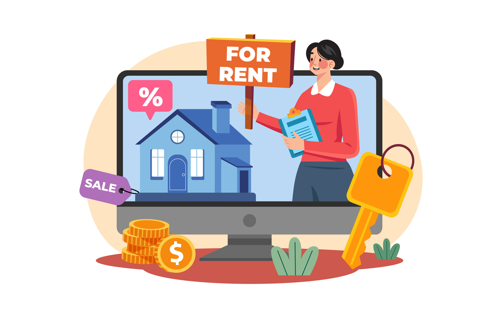 M624_Online Rent Home Illustration_Part 01