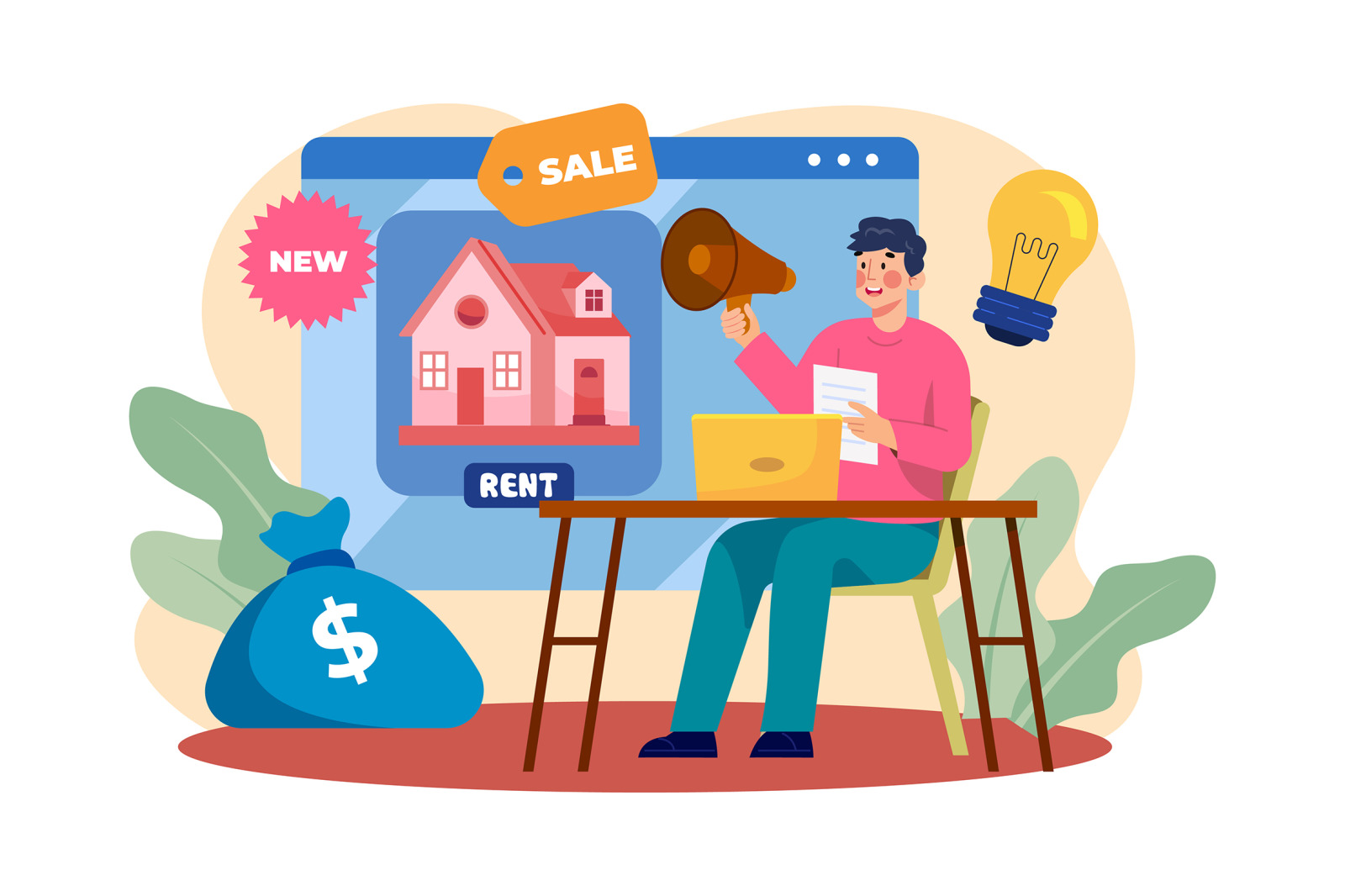 M624_Online Rent Home Illustration_Part 01 M624_Online Rent Home Illustration_Part 01