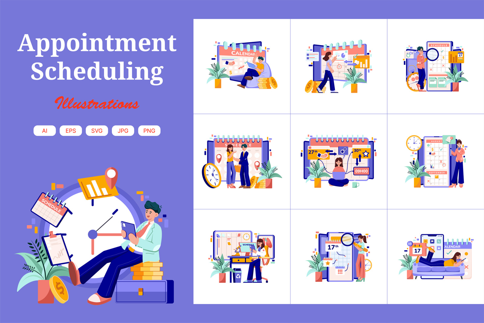 M616_Appointment Scheduling Illustration Pack M616_Appointment Scheduling Illustration Pack