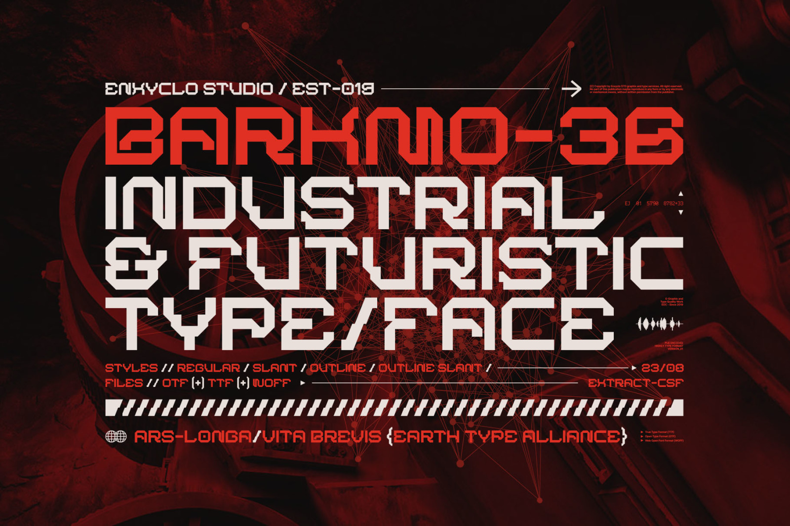 BARKMO-36 — Futuristic Cyberpunk Mecha Sci-Fi Modern Display Font