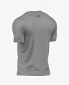 Raglan T-Shirt Mockup - Back Half Side View