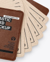 Kraft Cards Stack w/ Leather Tag Mockup