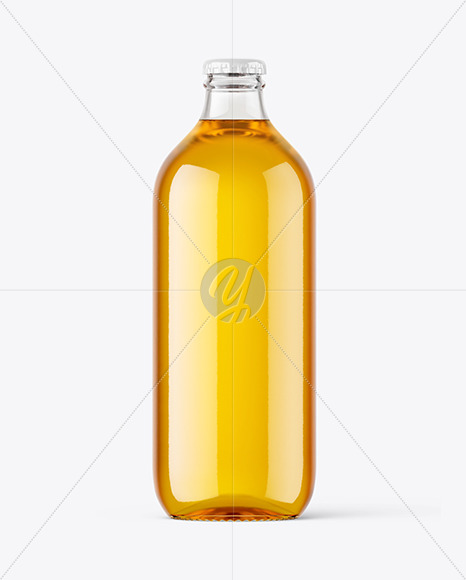 Clear Glass Beer Bottle Mockup