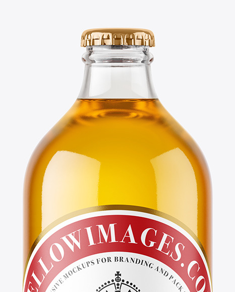 Clear Glass Beer Bottle Mockup