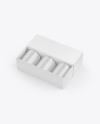 Box W/ Three Glossy Candles Mockup