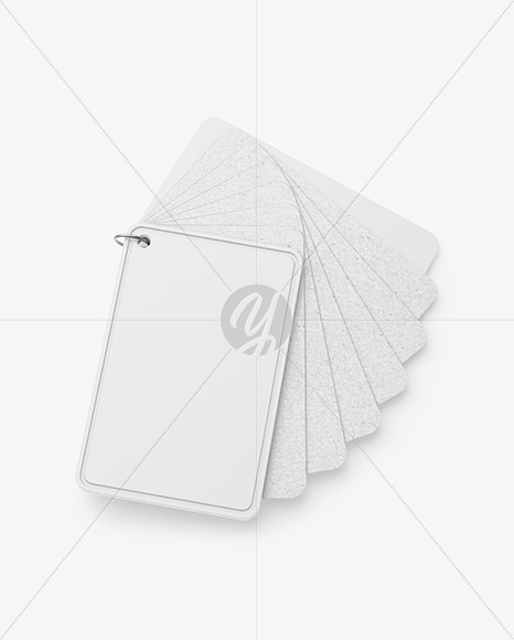 Kraft Cards Stack w/ Plastic Tag Mockup Kraft Cards Stack w/ Plastic Tag Mockup