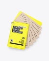 Kraft Cards Stack w/ Plastic Tag Mockup Kraft Cards Stack w/ Plastic Tag Mockup