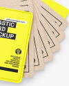 Kraft Cards Stack w/ Plastic Tag Mockup Kraft Cards Stack w/ Plastic Tag Mockup