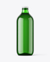 Green Glass Beer Bottle Mockup