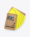 Plastic Cards Stack w/ Wooden Tag Mockup