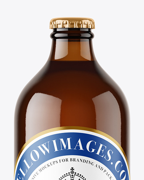 Amber Glass Beer Bottle Mockup